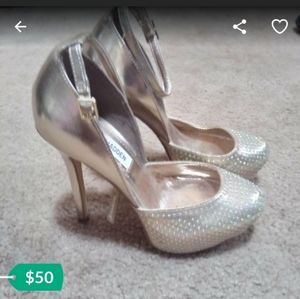 Steve Madden Gold Rhinestone Heels